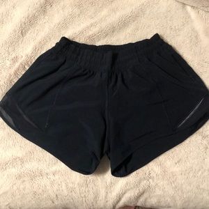 Lululemon True Navy Hotty Hot Shorts